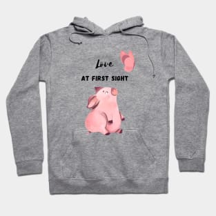 Love At First Sight - Funny Pig Design Hoodie